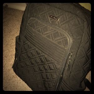 Vera Bradley black quilted backback (large)